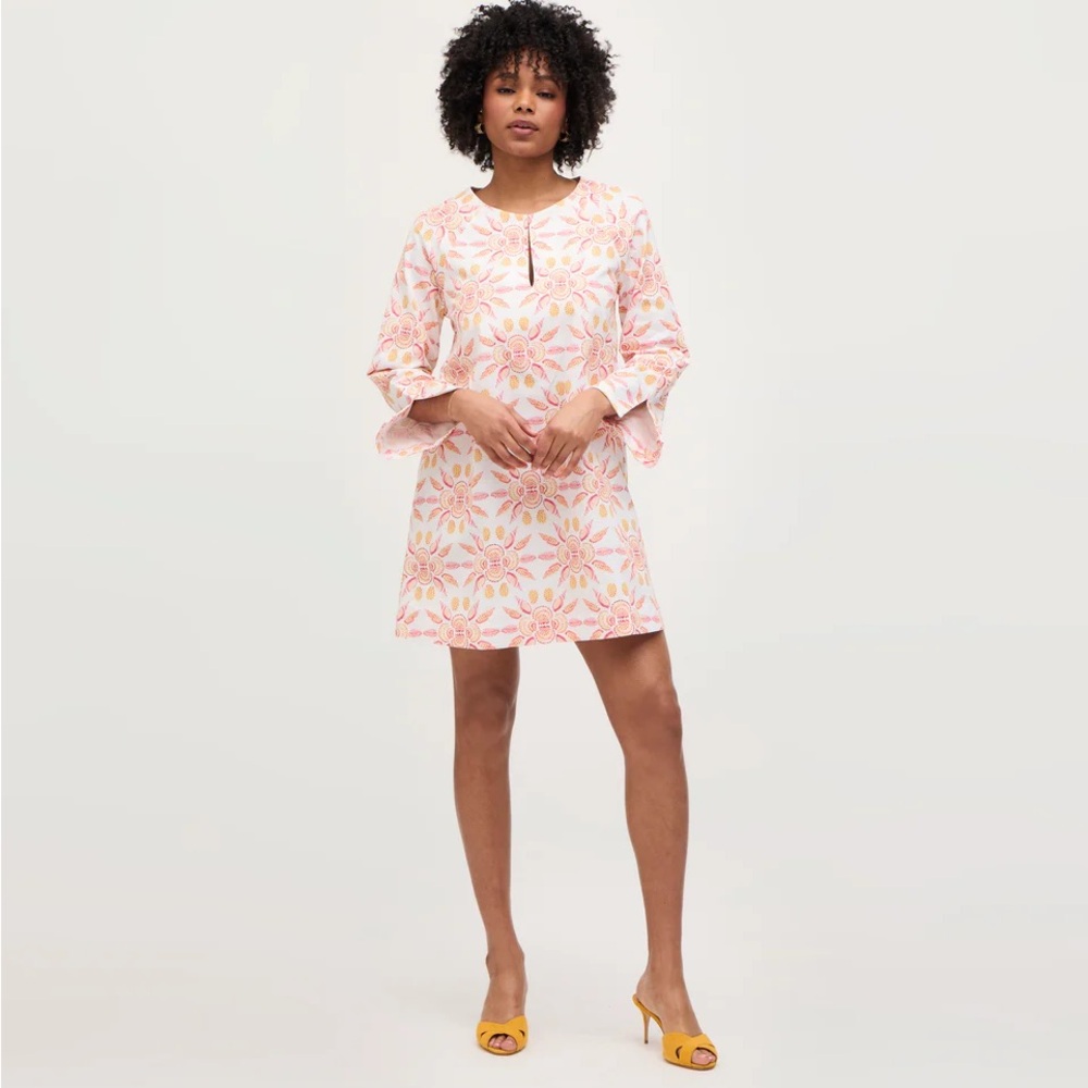 Hill‎ House Artemis Orange Shell Mosaic Dress